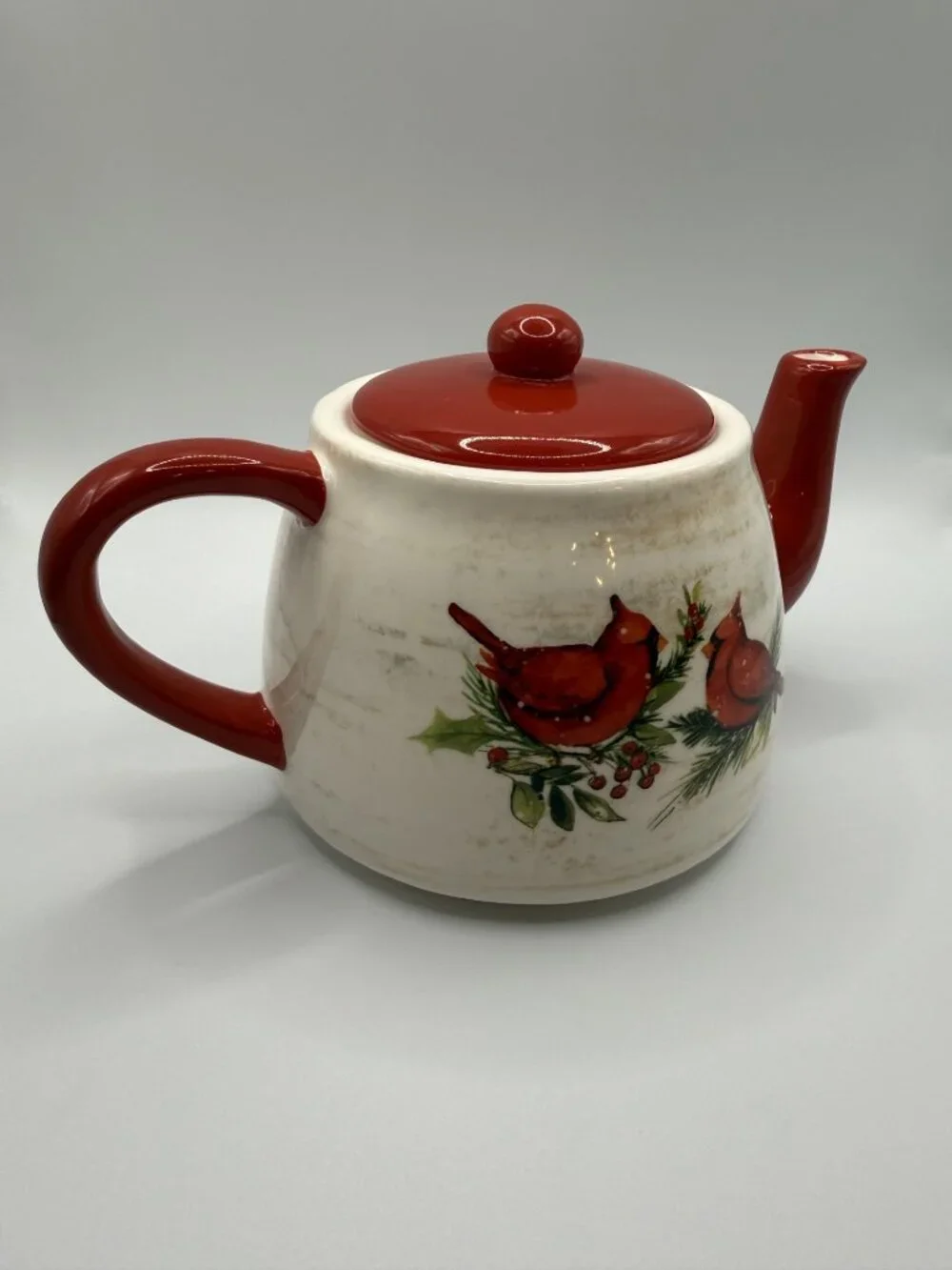 Cracker Barrel 'Red Cardinals' Ceramic Teapot